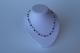 Collier ca. 41cm + Verlängerungskettchen, Glaswürfel u. Kugel mit schwarzen Glasperlen